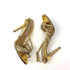 Diane Von Furstenberg Gold Heels Sz 8.5 NWOT
